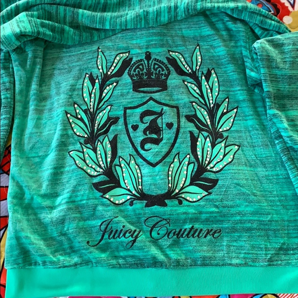 Juicy couture zip up. Sea foam green. Worn once.